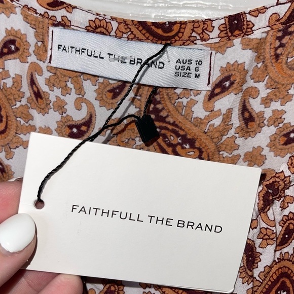 NWT FAITHFULL THE BRAND x REVOLVE Naline Paisley Print Long Sleeve Mini Dress M - Picture 12 of 12